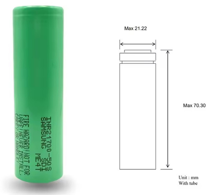 Asıl A sınıfı 21700 Yüksek drenajlı 21700 Lityum pil 3.6V 5000mAh INR21700-50S Max 45A Serbestleme