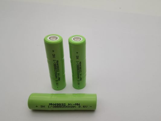 UL 3.6V 200mAh NIMH Şarj edilebilir piller 1/3BBB özel NIMH pil paketi kullanıma hazır NIMH piller uzun döngü ömrü