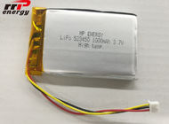 IEC62133 Şarj Edilebilir Lityum Polimer Pil GPS 523450 3.7V 1000mAh