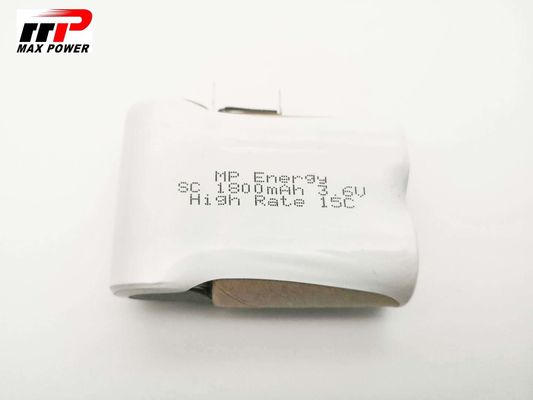Elektrikli El Aletleri Nicd Akü Hücreleri 3.6V SC1800mAh Yüksek Deşarj Oranı 15C CB IEC MSDS